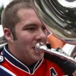 Schyler McBride plays his tuba as a member of the Auburn University Marching Band.