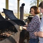 All barbecue served at The Bar B Q Shack is cooked with hickory wood in a large smoker.