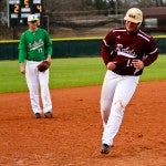Thorsby's Tyler Owens (right) makes his way around the bases following his fourth home run in as many games.