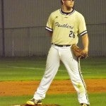 Justin Caudle pitched for Jemison against Bibb County in the Class 4A state baseball playoffs.