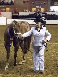 "Asics is so easy and a tremendous horse to show," Beverly Baker said about showing her Palomino Bred Gelding.