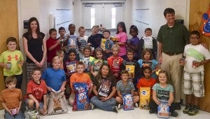 Courtney Connell's third grade science class at Clanton Intermediate School collected items for about two weeks this month and donated the items to the shelter. 