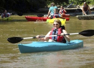 The kayaking route covers two miles on the water and lasts about two hours.