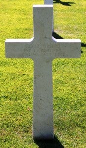A picture of Corb Driver's grave, which is in the Meuse-Argonne American Cemetery in Lorraine, France, about 4,700 miles from his birthplace.