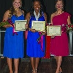 From left, First runner-up Lauren Wyatt, DYW Chilton County 2017 winner Ada Ruth Huntley and Second runner-up Anna Calhoun. (Photo by Brandon Sumrall / Special)